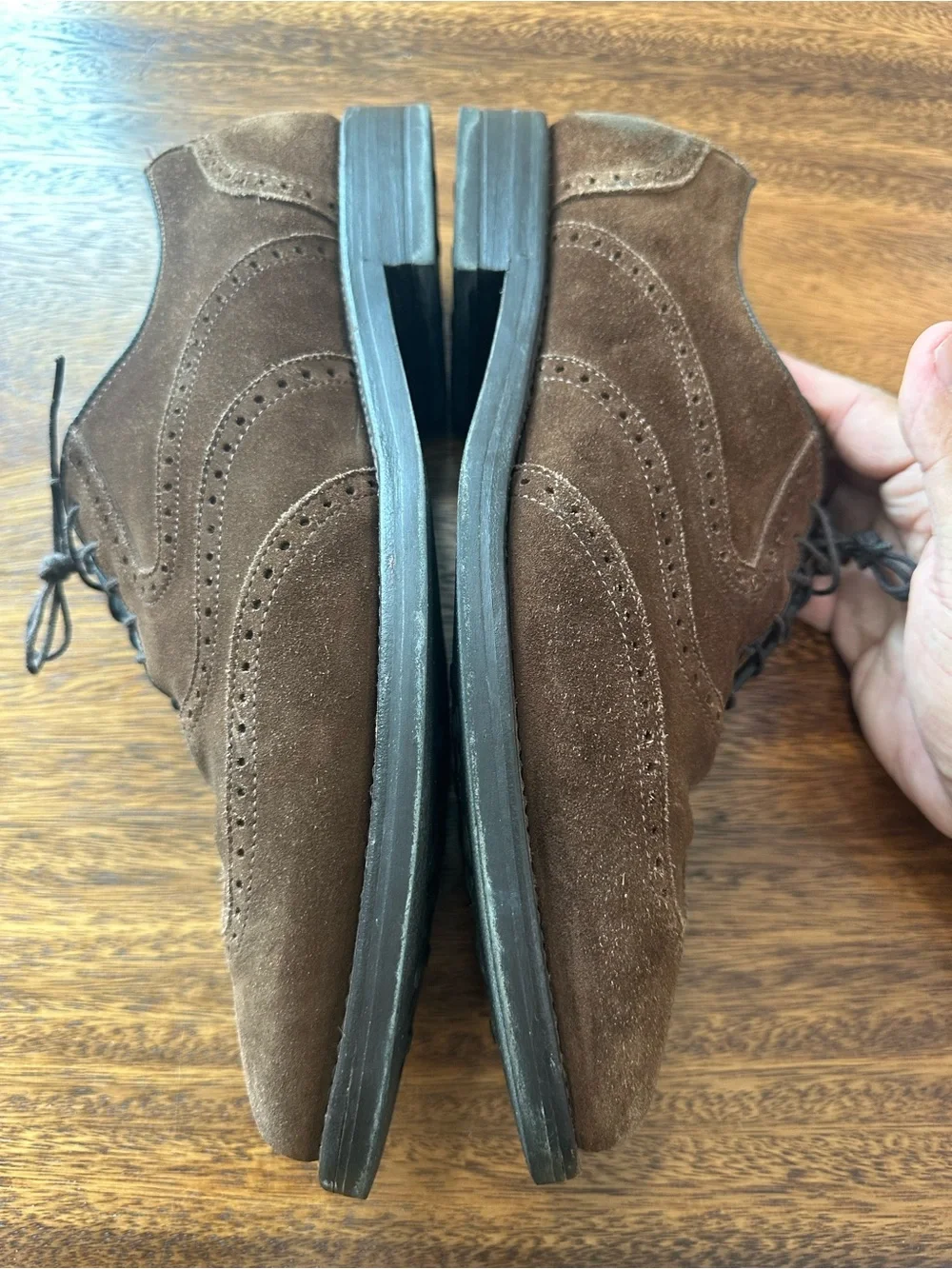 Allen Edmonds McClain Full Brogue Oxford Wingtip Brown Suede #6198 Men’s Sz 12C